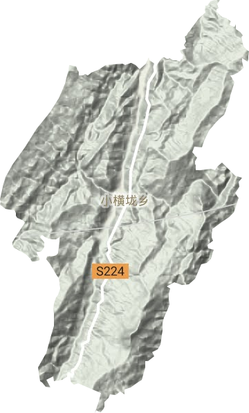 小横垅乡地形地图