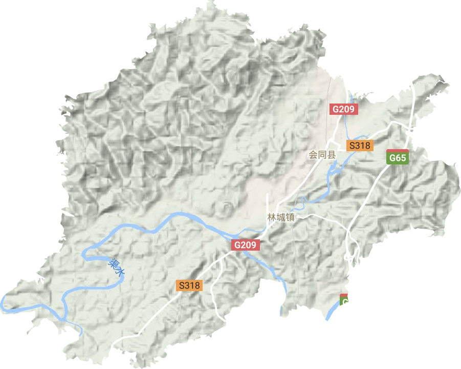 林城镇地形地图