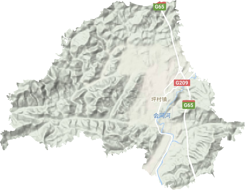 坪村镇地形地图