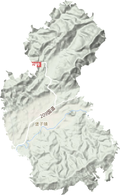 堡子镇地形地图
