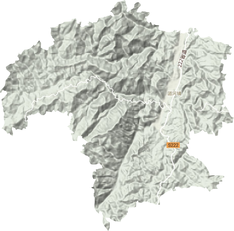团河镇地形地图