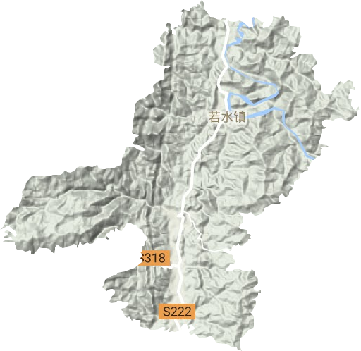 若水镇地形地图