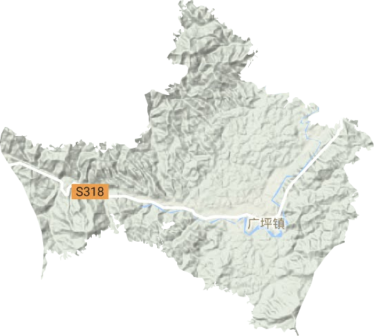 广坪镇地形地图