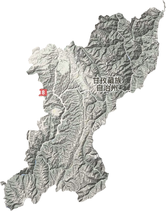 康定市地形地图
