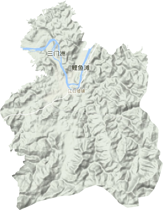 江口墟镇地形地图
