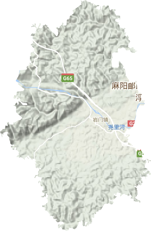 岩门镇地形地图