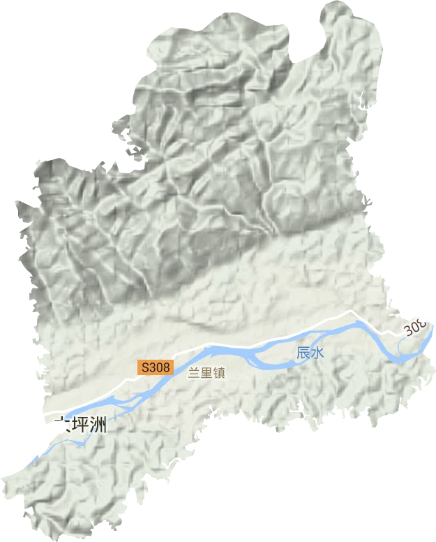 兰里镇地形地图