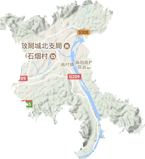 高村镇地形地图