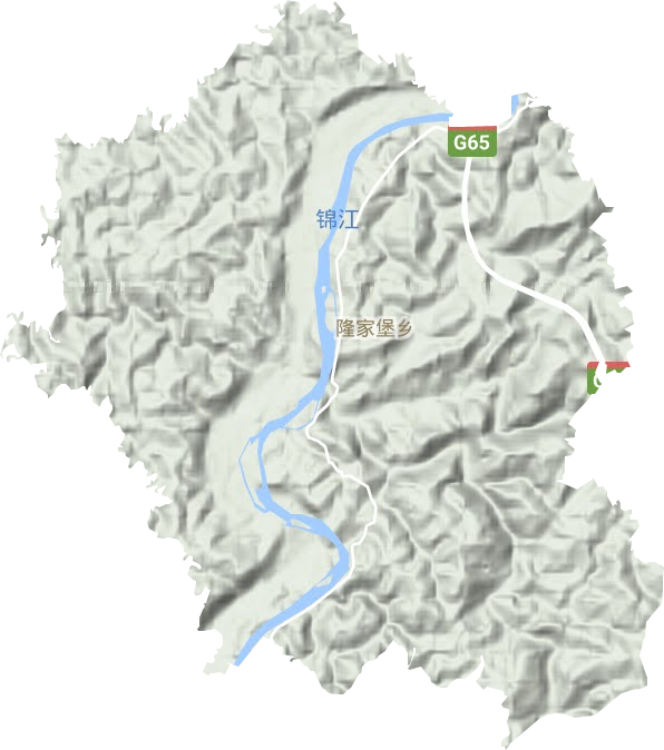 隆家堡乡地形地图