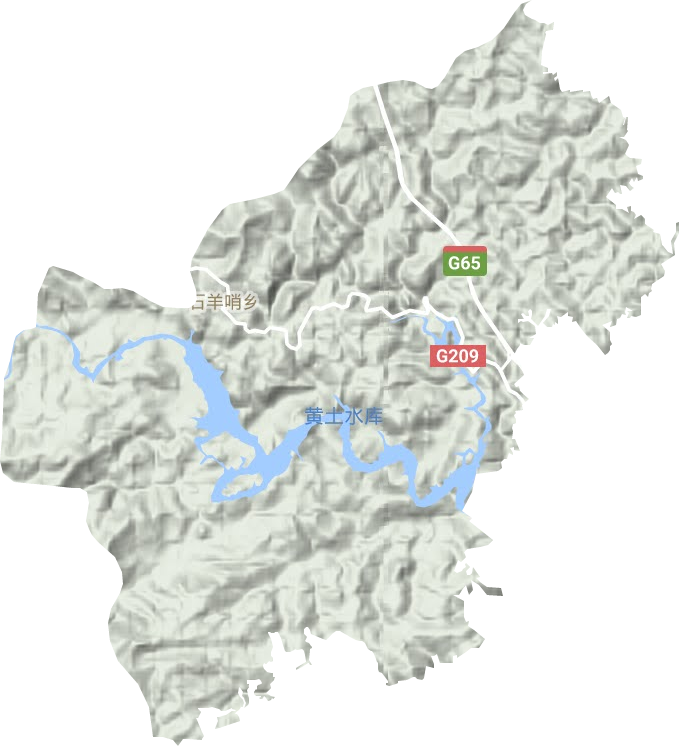 石羊哨乡地形地图