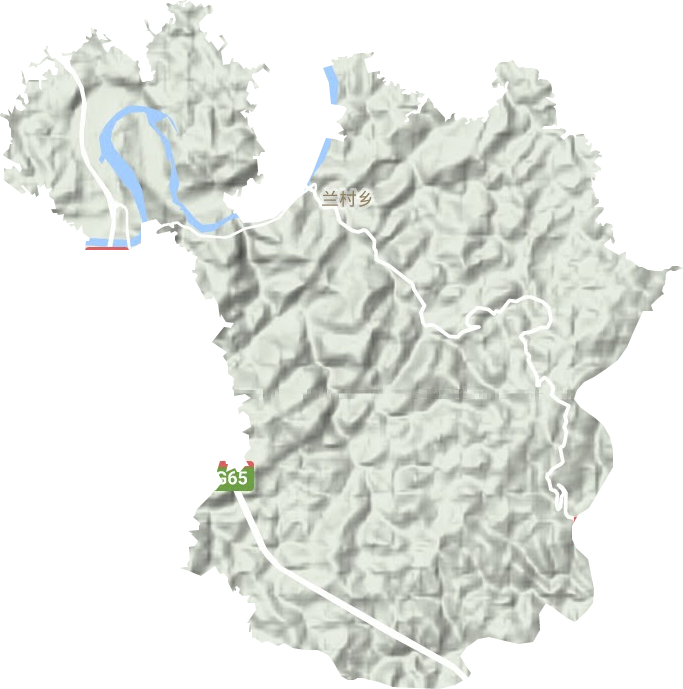 兰村乡地形地图