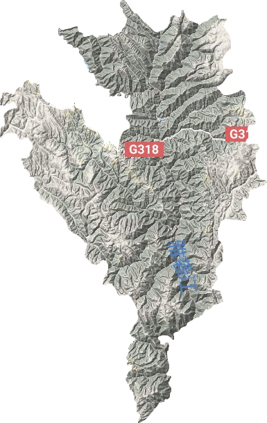 雅江县地形地图