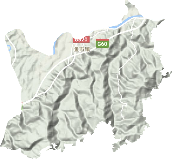鱼市镇地形地图