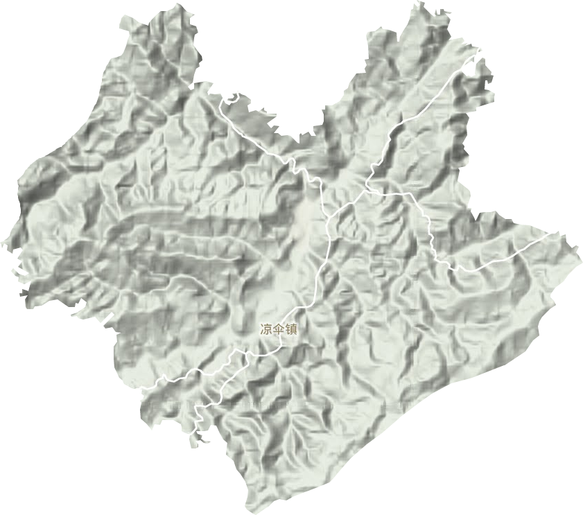 凉伞镇地形地图