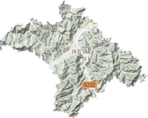 扶罗镇地形地图