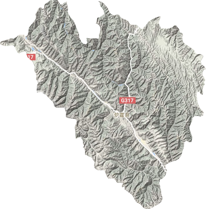 炉霍县地形地图