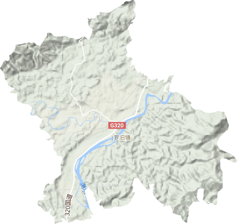 罗旧镇地形地图