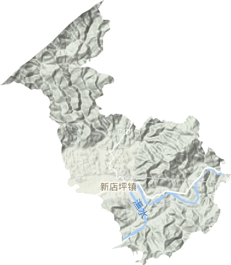 新店坪镇地形地图