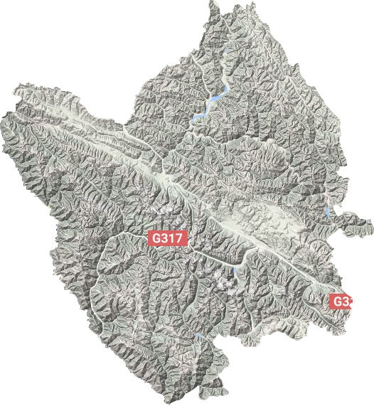 德格县地形地图