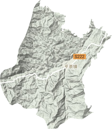平茶镇地形地图