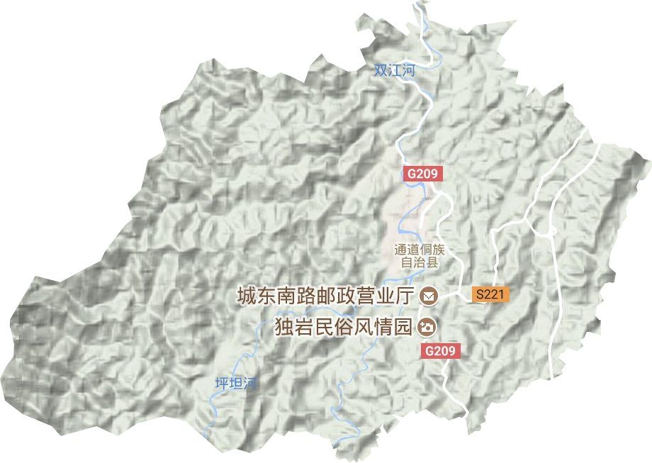 双江镇地形地图