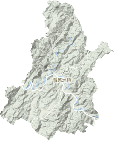 菁芜洲镇地形地图