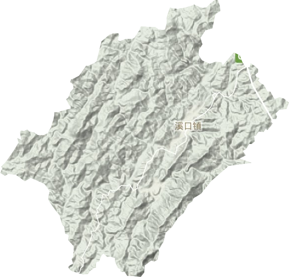 溪口镇地形地图