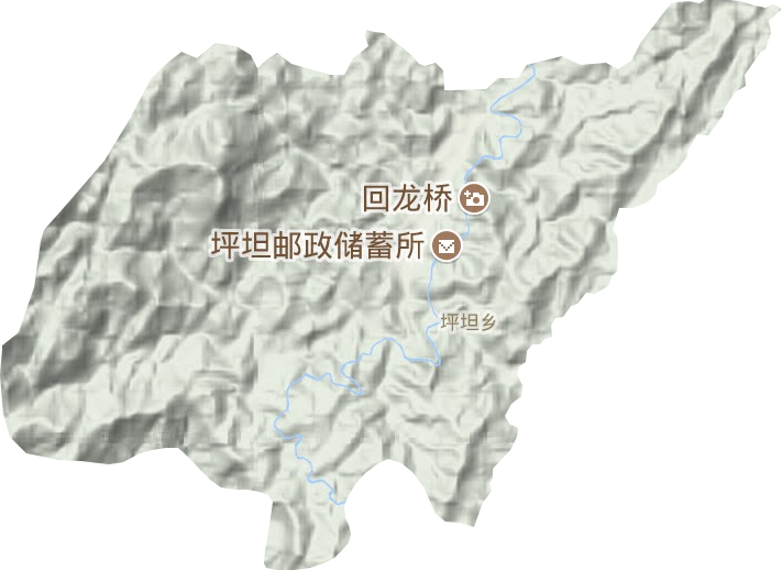 坪坦乡地形地图