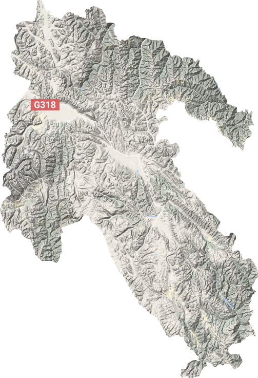 理塘县地形地图