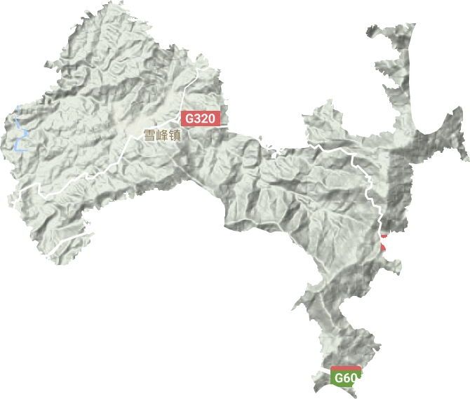 雪峰镇地形地图