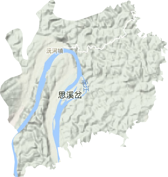 沅河镇地形地图