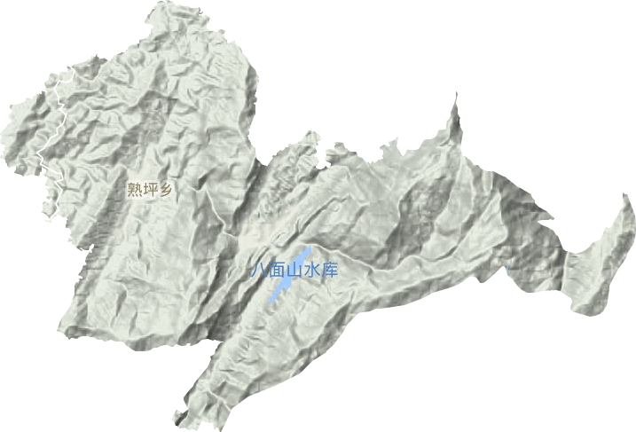 熟坪乡地形地图