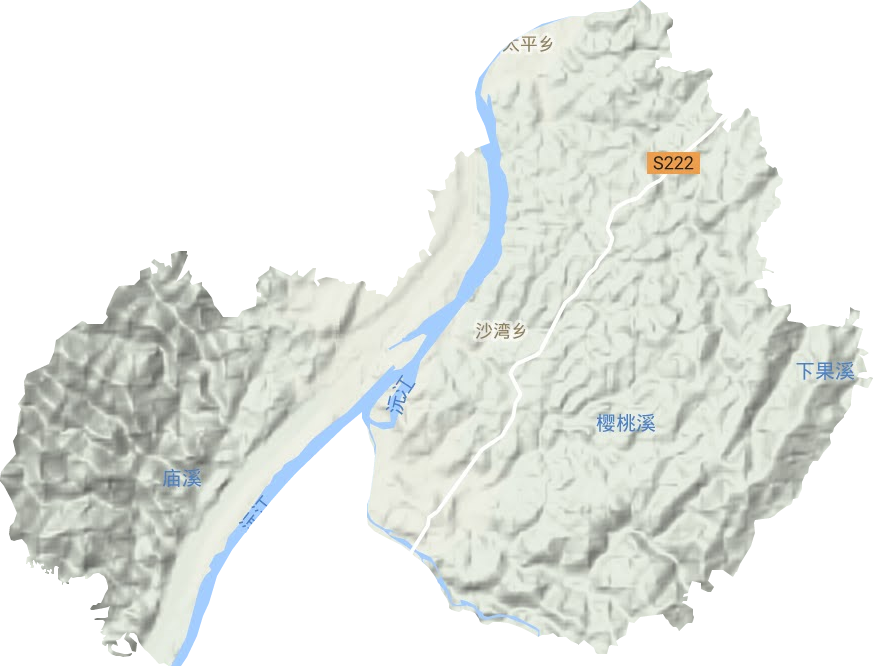 沙湾乡地形地图