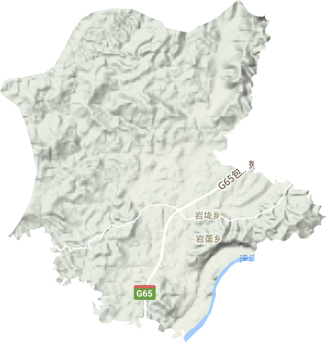 岩垅乡地形地图