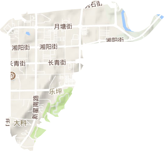 乐坪街道地形地图