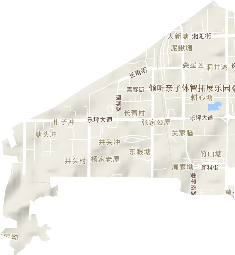 长青街道地形地图