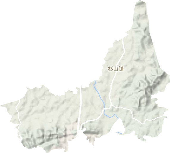 杉山镇地形地图