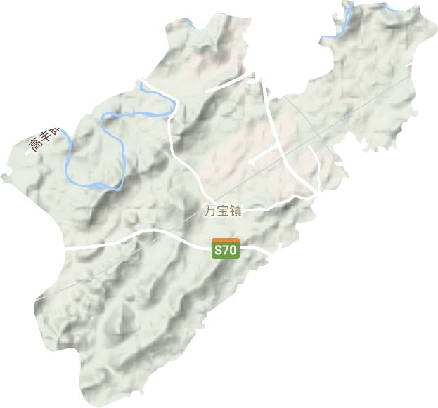 万宝镇地形地图