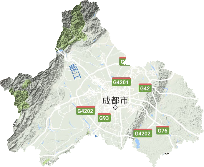 成都市地形地图