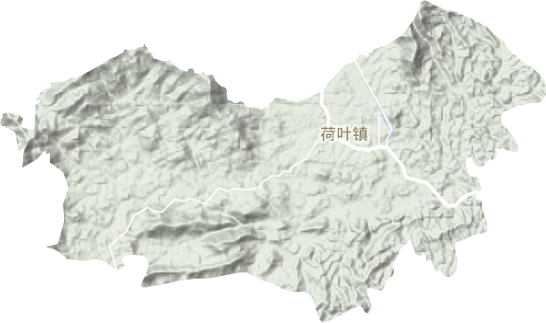 荷叶镇地形地图