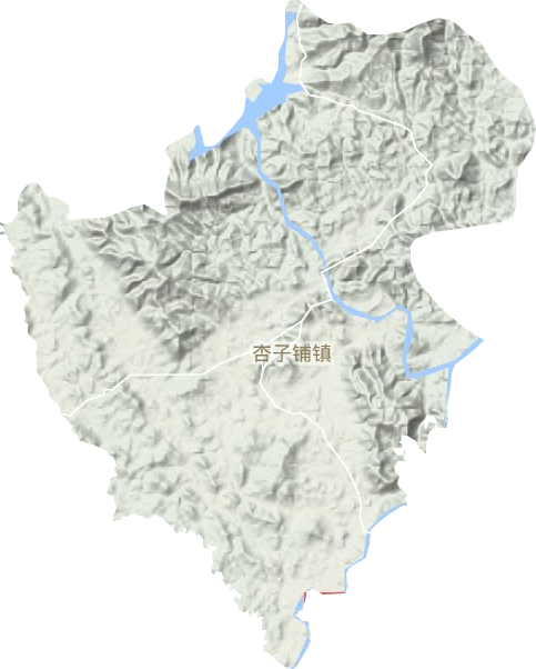 杏子铺镇地形地图