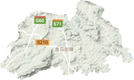 走马街镇地形地图