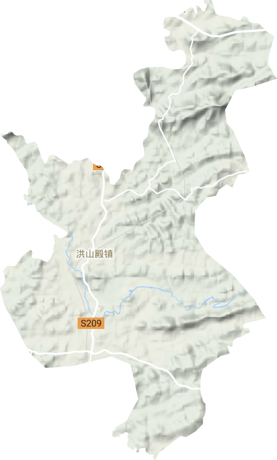 洪山殿镇地形地图