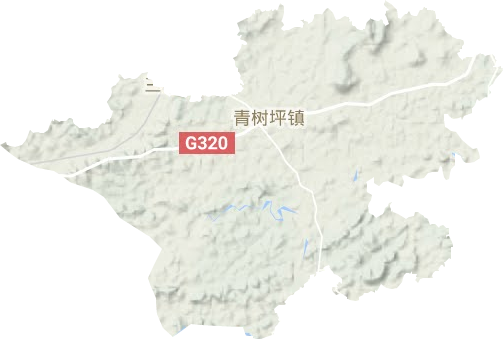 青树坪镇地形地图
