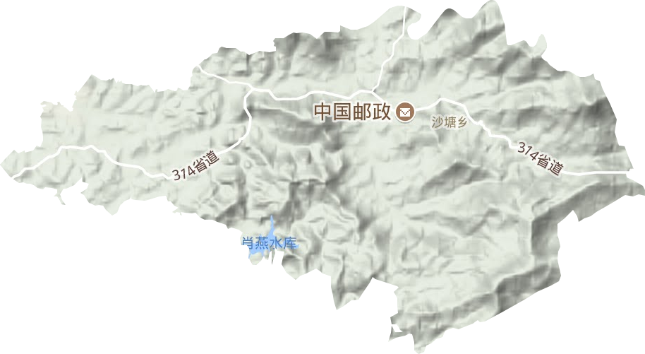 沙塘乡地形地图