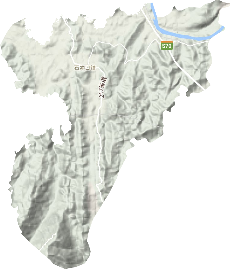 石冲口镇地形地图