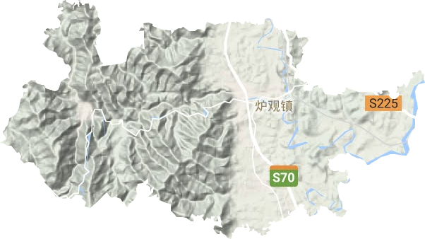 炉观镇地形地图