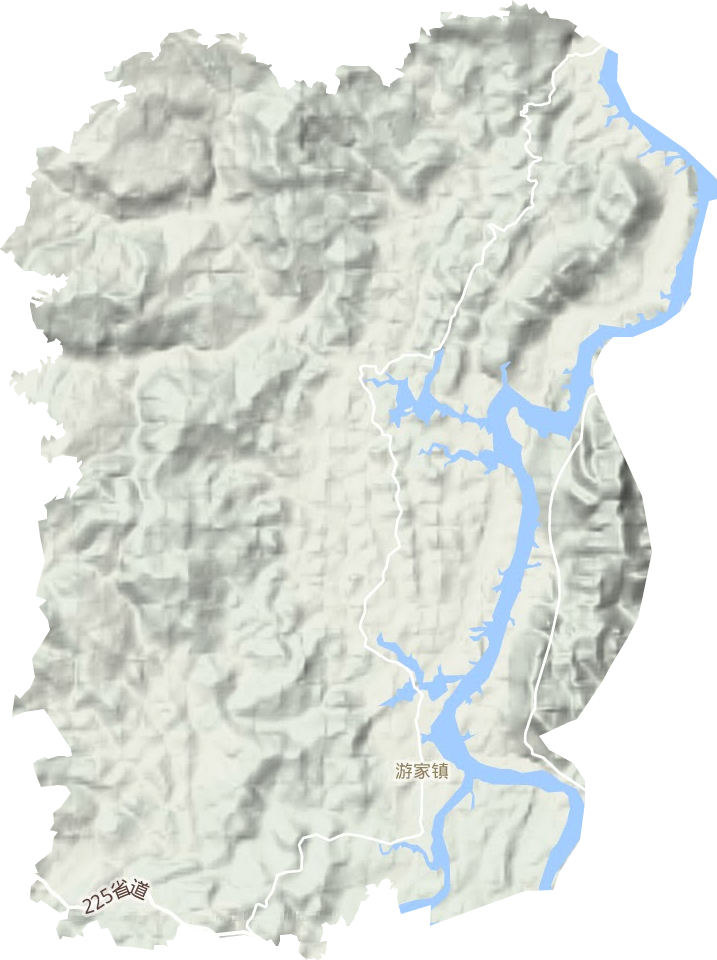 游家镇地形地图