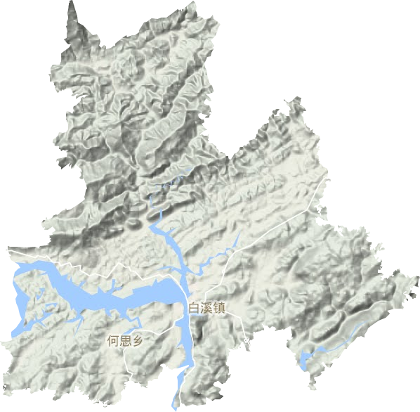 白溪镇地形地图