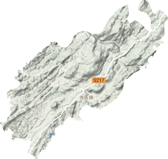 吉庆镇地形地图